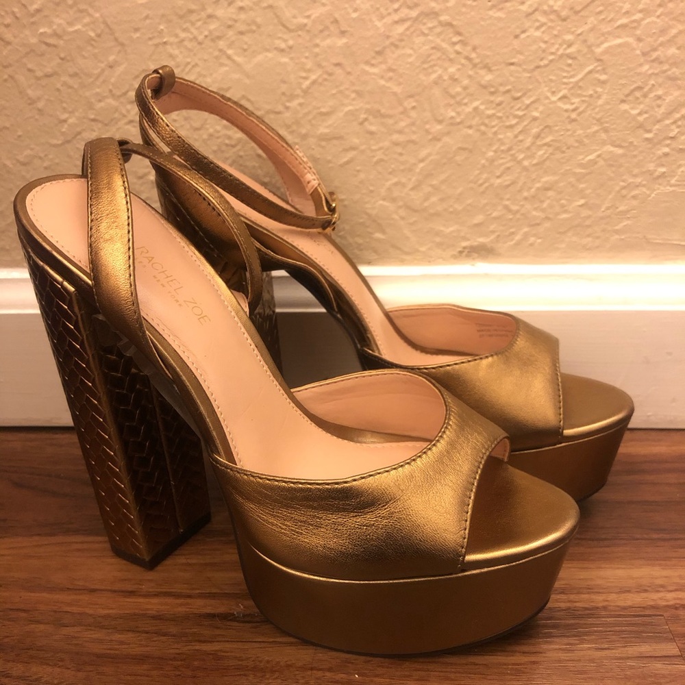 ZOE by RACHEL ZOE gold heels